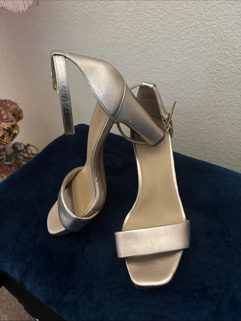 Naturalizer Iridescent Block Heel Ankle-Strap Sandals